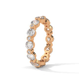 Round Brilliant Cut Lab-Grown Diamond Alternating Size Full Eternity Ring in Rose Gold