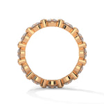 Round Brilliant Cut Lab-Grown Diamond Alternating Size Full Eternity Ring in Rose Gold