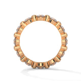 Round Brilliant Cut Lab-Grown Diamond Alternating Size Full Eternity Ring in Rose Gold
