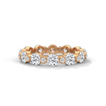 Round Brilliant Cut Lab-Grown Diamond Alternating Size Full Eternity Ring in Rose Gold