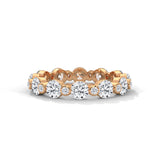 Round Brilliant Cut Lab-Grown Diamond Alternating Size Full Eternity Ring in Rose Gold