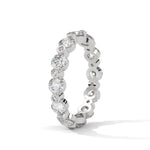 Round Brilliant Cut Lab-Grown Diamond Alternating Size Full Eternity Ring in White Gold