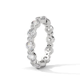 Round Brilliant Cut Lab-Grown Diamond Alternating Size Full Eternity Ring in White Gold