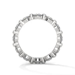 Round Brilliant Cut Lab-Grown Diamond Alternating Size Full Eternity Ring in White Gold