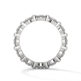 Round Brilliant Cut Lab-Grown Diamond Alternating Size Full Eternity Ring in White Gold