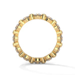 Round Brilliant Cut Lab-Grown Diamond Alternating Size Full Eternity Ring in Yellow Gold