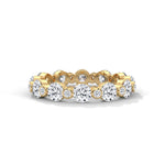 Round Brilliant Cut Lab-Grown Diamond Alternating Size Full Eternity Ring in Yellow Gold