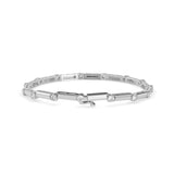Round Brilliant Cut Lab-Grown Diamond Bar Link Tennis Bracelet in White Gold