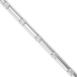 Round Brilliant Cut Lab-Grown Diamond Bar Link Tennis Bracelet in White Gold
