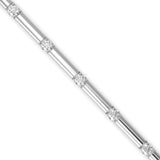 Round Brilliant Cut Lab-Grown Diamond Bar Link Tennis Bracelet in White Gold