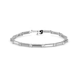 Round Brilliant Cut Lab-Grown Diamond Bar Link Tennis Bracelet in White Gold
