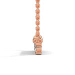 Round Brilliant Cut Lab-Grown Diamond Bar Pendant in Rose Gold