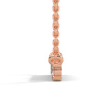 Round Brilliant Cut Lab-Grown Diamond Bar Pendant in Rose Gold