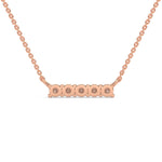 Round Brilliant Cut Lab-Grown Diamond Bar Pendant in Rose Gold