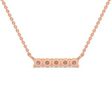 Round Brilliant Cut Lab-Grown Diamond Bar Pendant in Rose Gold
