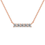 Round Brilliant Cut Lab-Grown Diamond Bar Pendant in Rose Gold