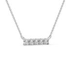 Round Brilliant Cut Lab-Grown Diamond Bar Pendant in White Gold