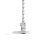 Round Brilliant Cut Lab-Grown Diamond Bar Pendant in White Gold
