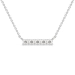 Round Brilliant Cut Lab-Grown Diamond Bar Pendant in White Gold