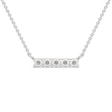 Round Brilliant Cut Lab-Grown Diamond Bar Pendant in White Gold