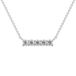 Round Brilliant Cut Lab-Grown Diamond Bar Pendant in White Gold