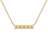 Round Brilliant Cut Lab-Grown Diamond Bar Pendant in Yellow Gold
