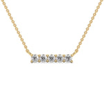 Round Brilliant Cut Lab-Grown Diamond Bar Pendant in Yellow Gold