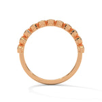 Round Brilliant Cut Lab-Grown Diamond Bezel-Set Half-Eternity Ring in Rose Gold