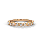 Round Brilliant Cut Lab-Grown Diamond Bezel-Set Half-Eternity Ring in Rose Gold