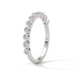 Round Brilliant Cut Lab-Grown Diamond Bezel-Set Half-Eternity Ring in White Gold