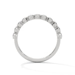 Round Brilliant Cut Lab-Grown Diamond Bezel-Set Half-Eternity Ring in White Gold