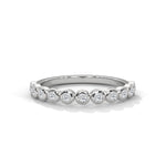 Round Brilliant Cut Lab-Grown Diamond Bezel-Set Half-Eternity Ring in White Gold