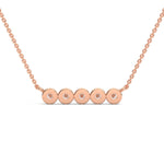 Round Brilliant Cut Lab-Grown Diamond Bezel Bar Pendant in Rose Gold