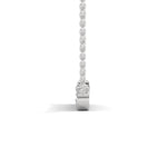 Round Brilliant Cut Lab-Grown Diamond Bezel Bar Pendant in White Gold