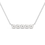 Round Brilliant Cut Lab-Grown Diamond Bezel Bar Pendant in White Gold