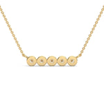 Round Brilliant Cut Lab-Grown Diamond Bezel Bar Pendant in Yellow Gold