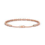 Round Brilliant Cut Lab-Grown Diamond Bezel Chain Tennis Bracelet in Rose Gold