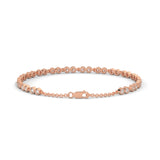 Round Brilliant Cut Lab-Grown Diamond Bezel Chain Tennis Bracelet in Rose Gold