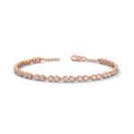 Round Brilliant Cut Lab-Grown Diamond Bezel Chain Tennis Bracelet in Rose Gold