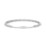 Round Brilliant Cut Lab-Grown Diamond Bezel Chain Tennis Bracelet in White Gold