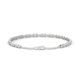 Round Brilliant Cut Lab-Grown Diamond Bezel Chain Tennis Bracelet in White Gold