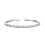 Round Brilliant Cut Lab-Grown Diamond Bezel Chain Tennis Bracelet in White Gold