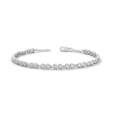 Round Brilliant Cut Lab-Grown Diamond Bezel Chain Tennis Bracelet in White Gold