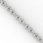 Round Brilliant Cut Lab-Grown Diamond Bezel Chain Tennis Bracelet in White Gold