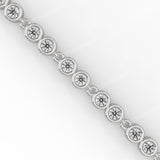 Round Brilliant Cut Lab-Grown Diamond Bezel Chain Tennis Bracelet in White Gold