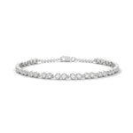 Round Brilliant Cut Lab-Grown Diamond Bezel Chain Tennis Bracelet in White Gold
