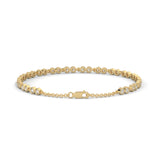 Round Brilliant Cut Lab-Grown Diamond Bezel Chain Tennis Bracelet in Yellow Gold