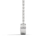 Round Brilliant Cut Lab-Grown Diamond Bezel Pendant in White Gold