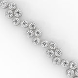 Round Brilliant Cut Lab-Grown Diamond Bezel Set Cluster Tennis Bracelet in White Gold