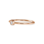 Round Brilliant Cut Lab-Grown Diamond Bezel Stackable Ring in Rose Gold